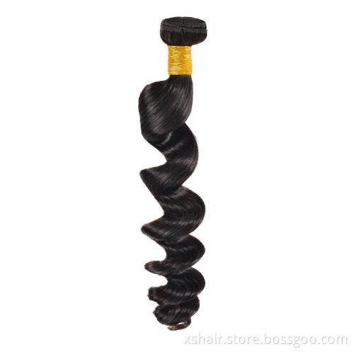 Wholesale 1B Loose Wave Raw Brazilian Human Hair Weave 10A Grade Virgin Brazilian Hair Bundle for Black Woman
